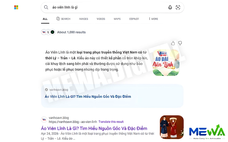 Nội dung hiển thị trên Featured Snippets